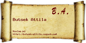 Butsek Attila névjegykártya